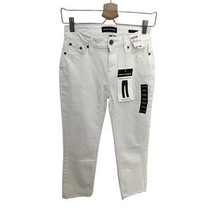 DKNY Women's Rivington Slim Straight Crop Jeans optic white 24/00